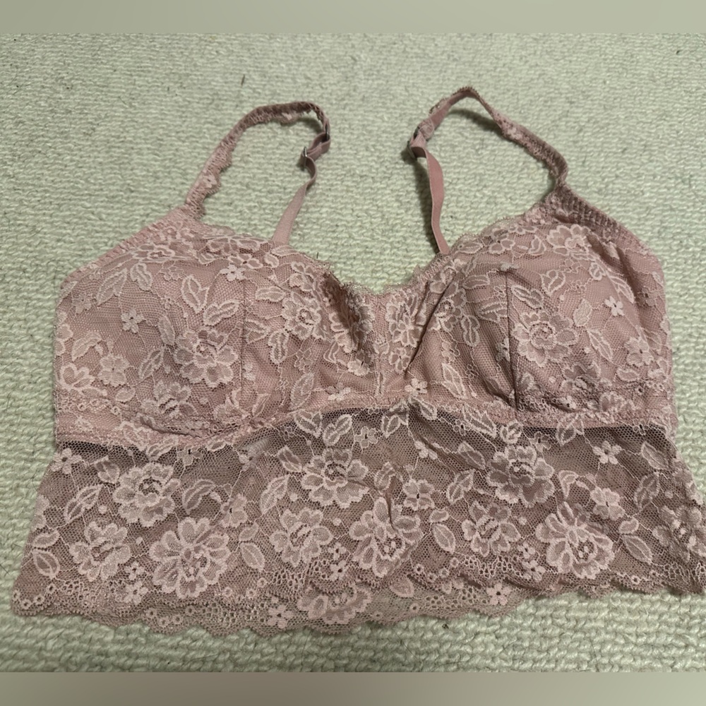 Pink lace bralette
